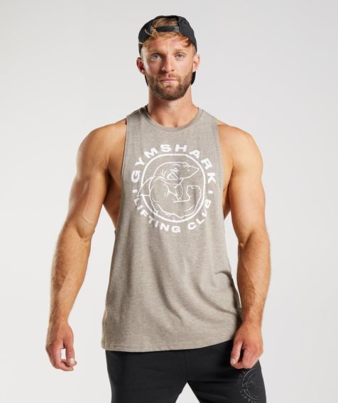 Podkoszulki Gymshark Legacy Drop Arm Męskie Szare | PL 486ZGX